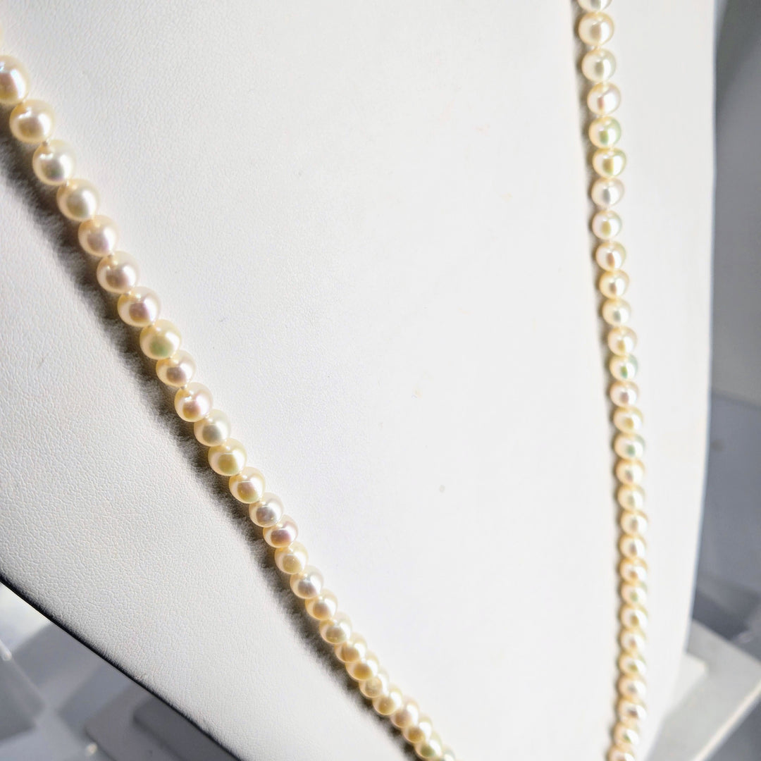 "Milk Man Rings Again" 36" Necklace - Pearls, Sterling Clasp & Extender