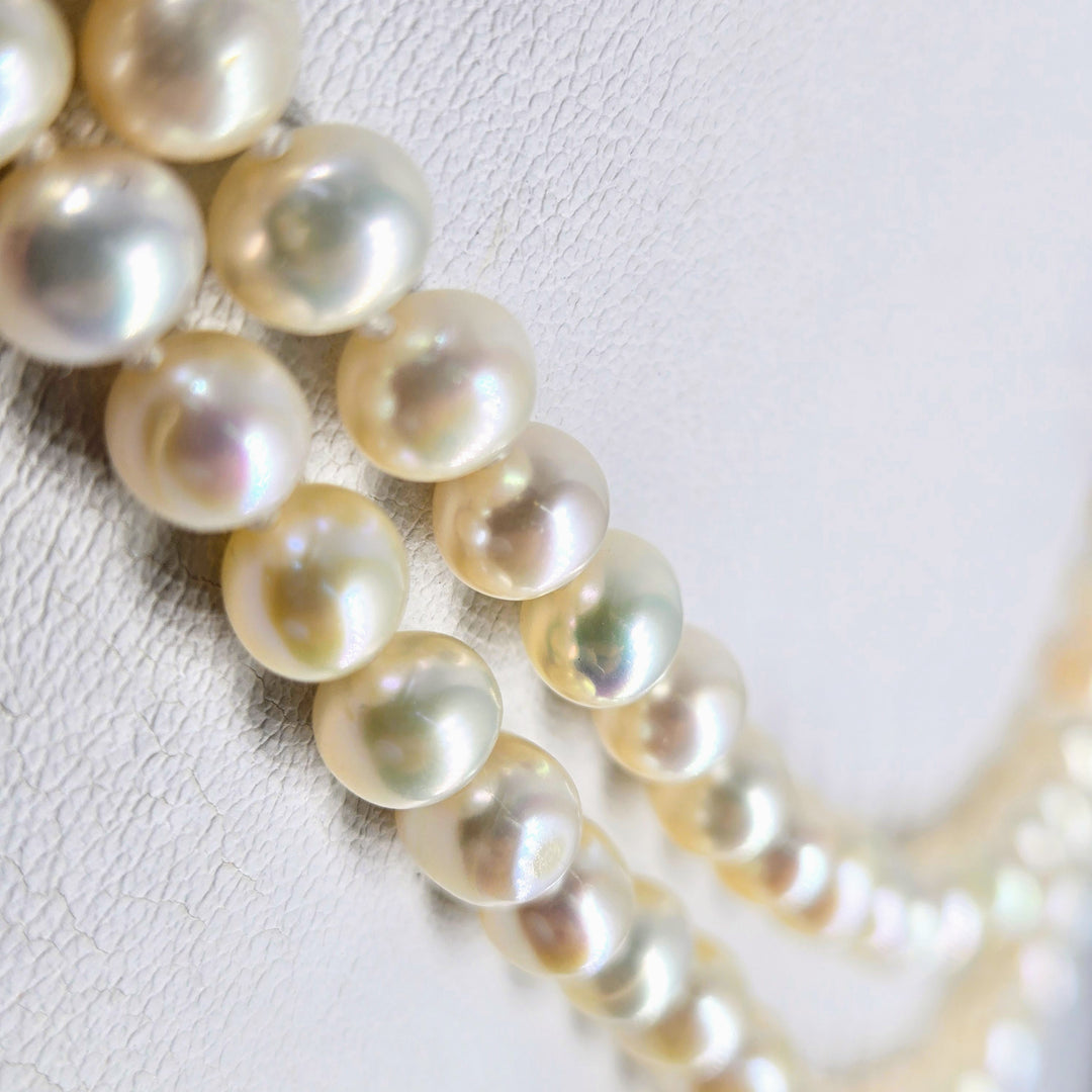 "Milk Man Rings Again" 36" Necklace - Pearls, Sterling Clasp & Extender