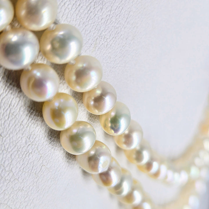 "Milk Man Rings Again" 36" Necklace - Pearls, Sterling Clasp & Extender