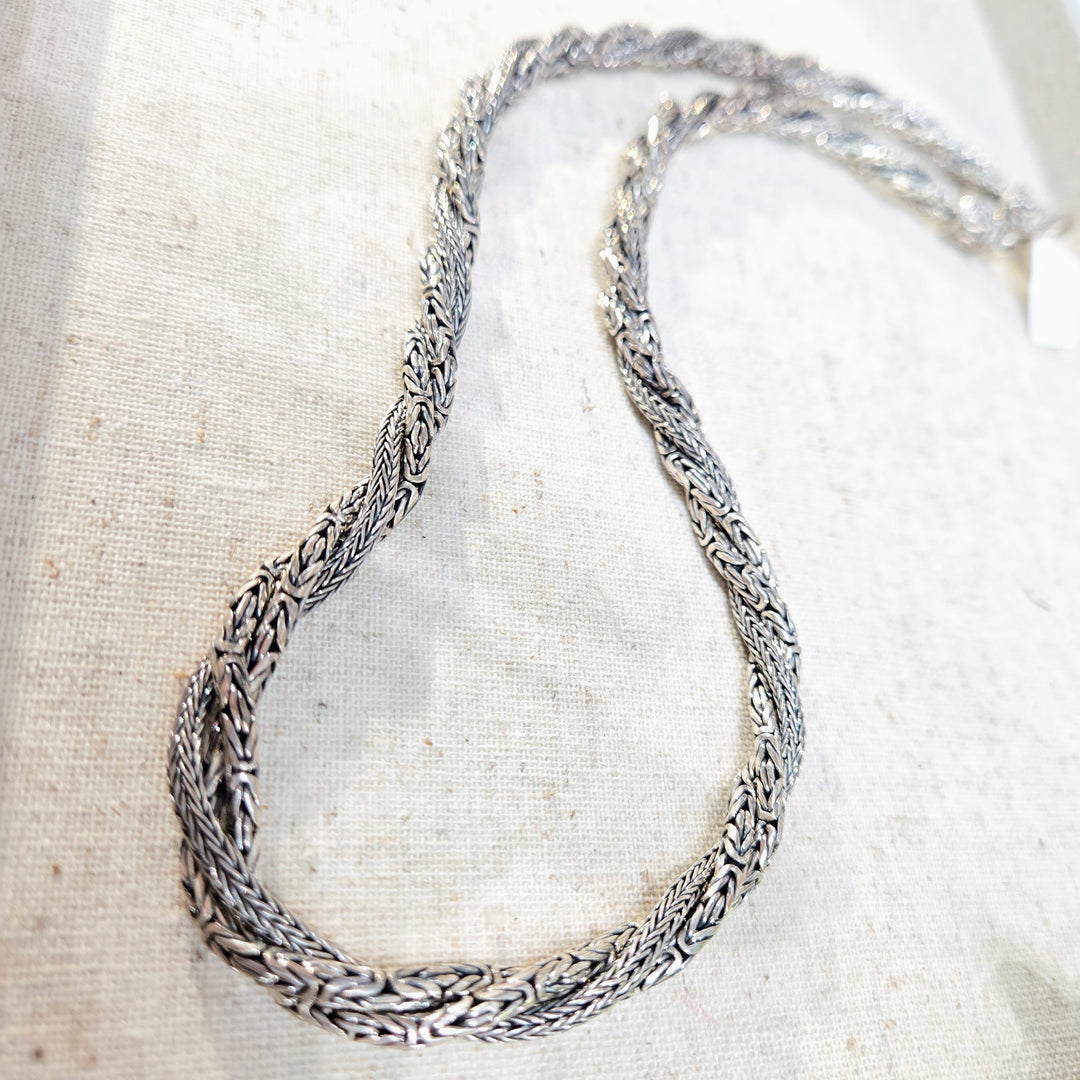 "Tyler's Treasure" Sterling Double Twist Byzantine Necklace
