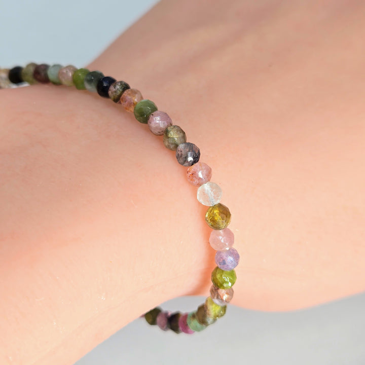 "Gem Blossoms" 7.5" to 8.5" Bracelets - Tourmaline, 18k Gold Sterling