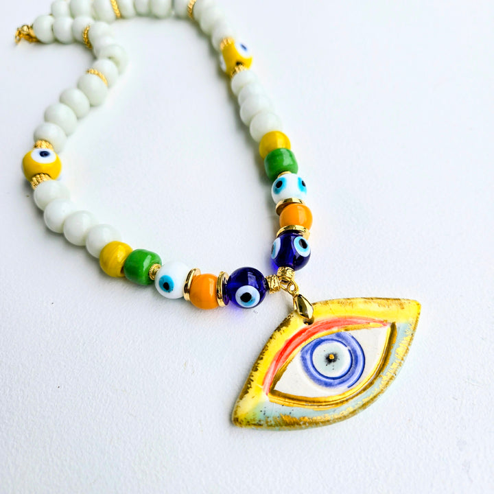 Lucky Charm - Vanilla Sunshine Evil Eye Necklace