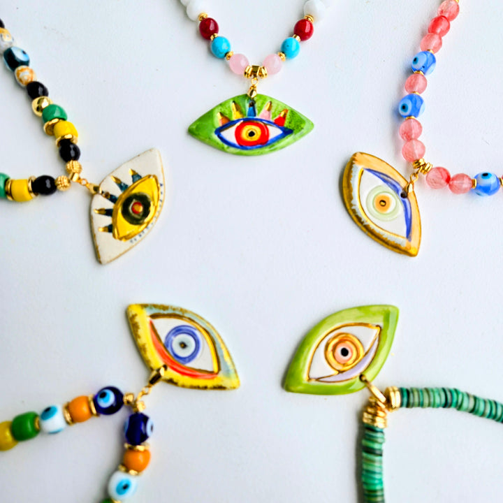 Lucky Charm - Vanilla Sunshine Evil Eye Necklace