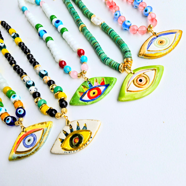 Lucky Charm - Key Lime Evil Eye Necklace