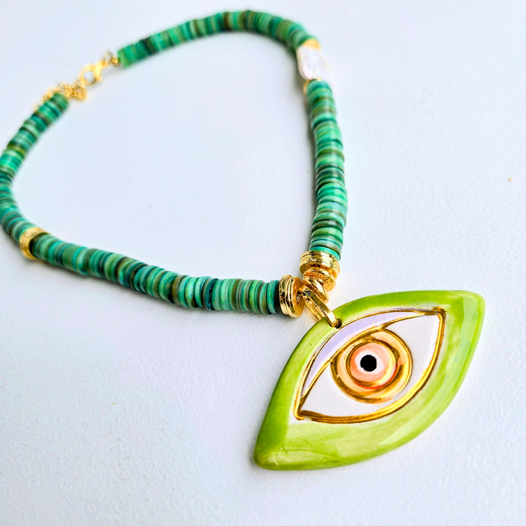 Lucky Charm - Key Lime Evil Eye Necklace