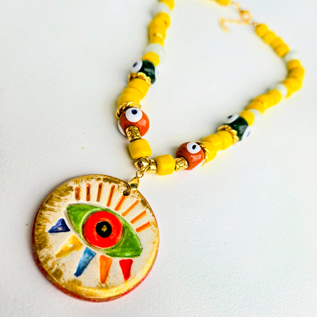 Lucky Charm - Lemon Drop Evil Eye Necklace