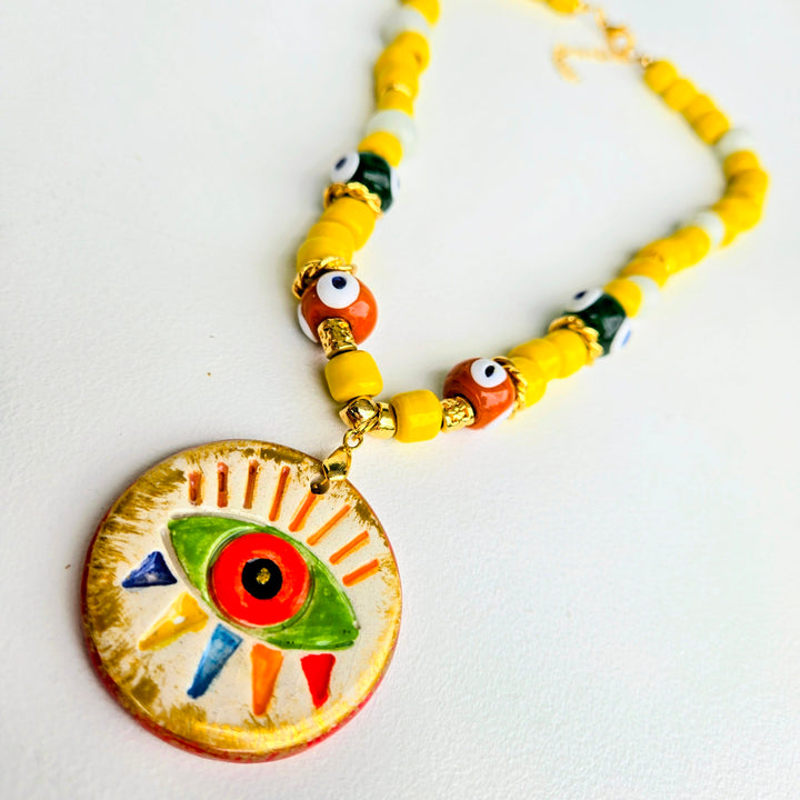 Lucky Charm - Lemon Drop Evil Eye Necklace
