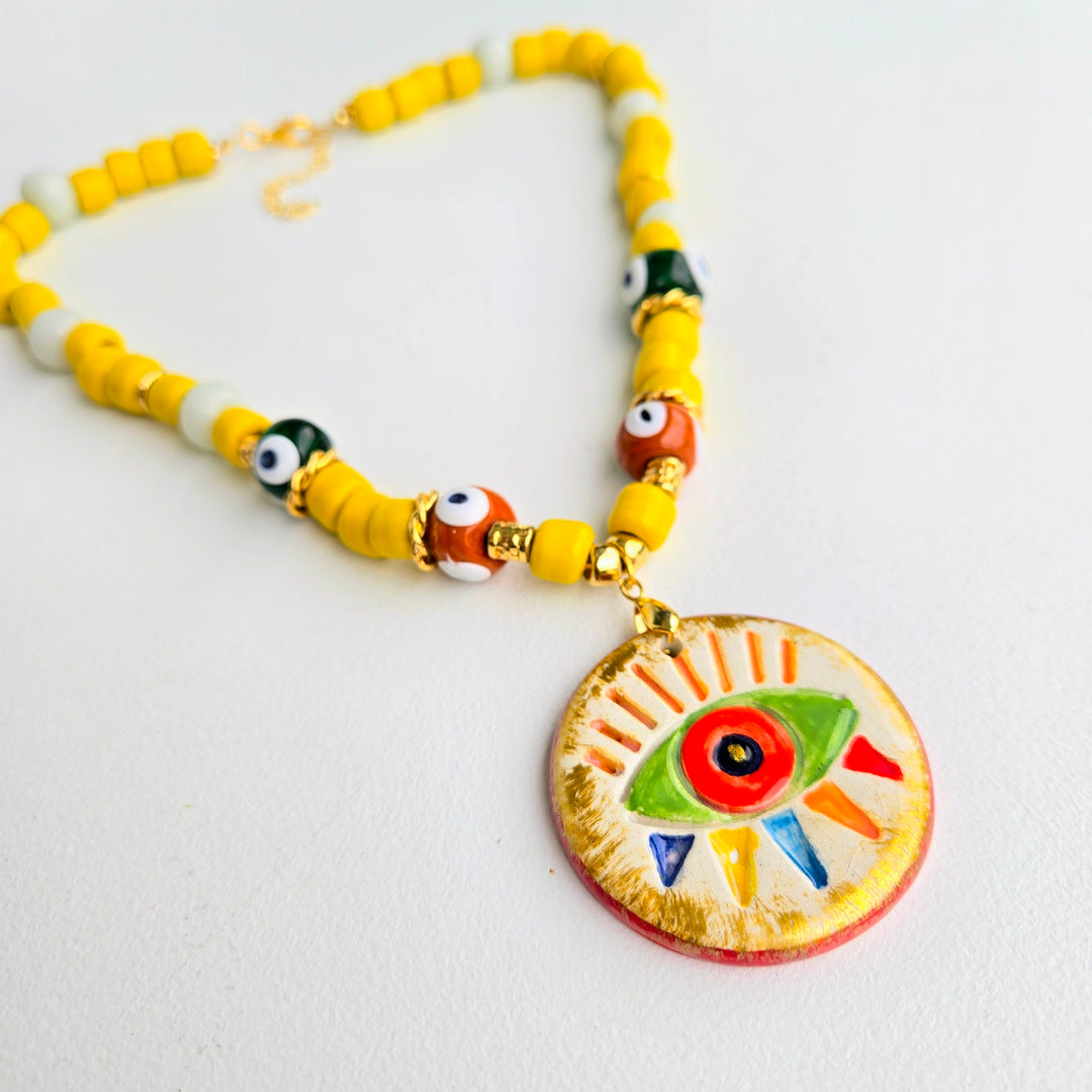 Lucky Charm - Lemon Drop Evil Eye Necklace