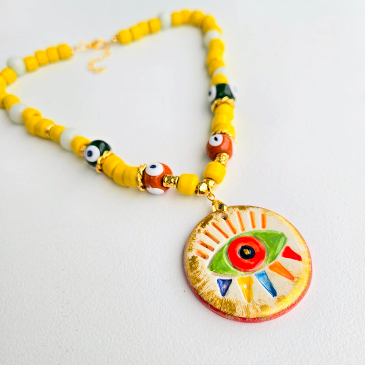 Lucky Charm - Lemon Drop Evil Eye Necklace