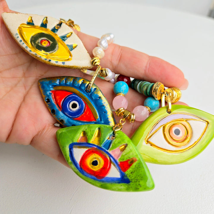 Lucky Charm - Key Lime Evil Eye Necklace