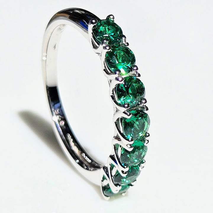 "Kisses" Sz 6-9 Half Band Rings - 3.5mm Gemstones, Anti-tarnish Sterling
