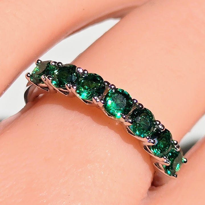 "Kisses" Sz 6-9 Half Band Rings - 3.5mm Gemstones, Anti-tarnish Sterling