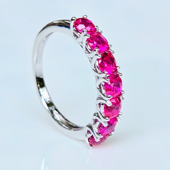 "Kisses" Sz 6-9 Half Band Rings - 3.5mm Gemstones, Anti-tarnish Sterling