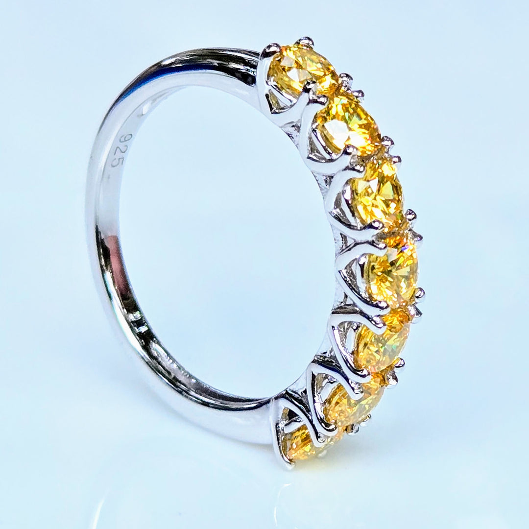 "Kisses" Sz 6-9 Half Band Rings - 3.5mm Gemstones, Anti-tarnish Sterling