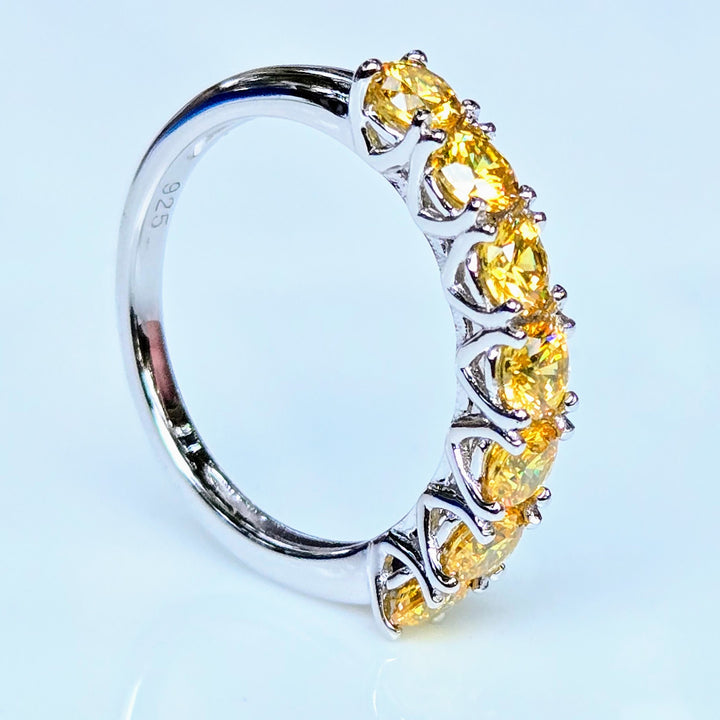 "Kisses" Sz 6-9 Half Band Rings - 3.5mm Gemstones, Anti-tarnish Sterling