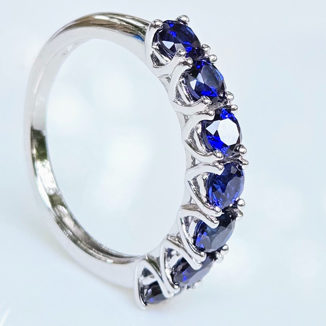"Kisses" Sz 6-9 Half Band Rings - 3.5mm Gemstones, Anti-tarnish Sterling