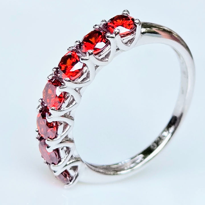 "Kisses" Sz 6-9 Half Band Rings - 3.5mm Gemstones, Anti-tarnish Sterling