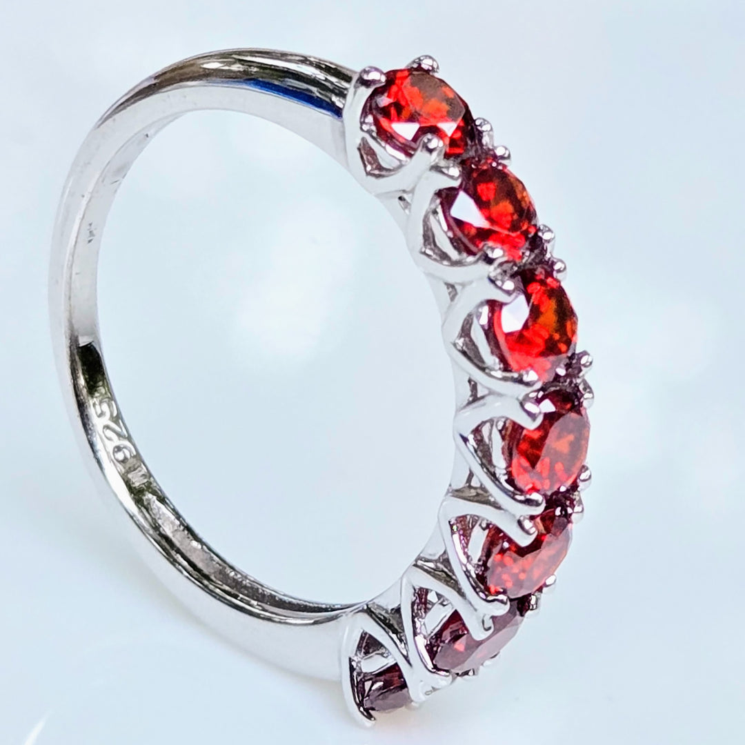 "Kisses" Sz 6-9 Half Band Rings - 3.5mm Gemstones, Anti-tarnish Sterling