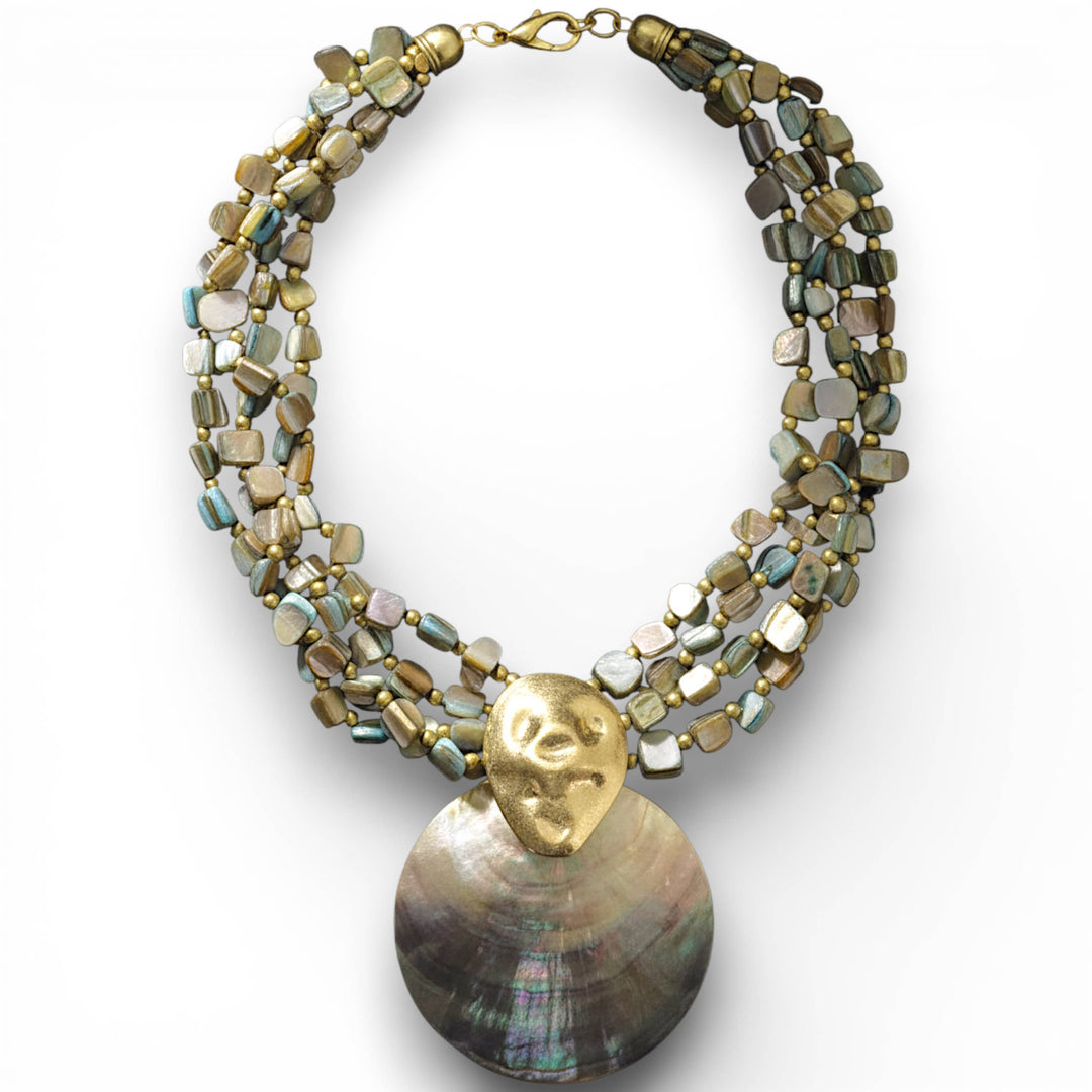 Mother of Pearl Shell Necklace | Handmade Statement Jewelry | Key West Local Luxe