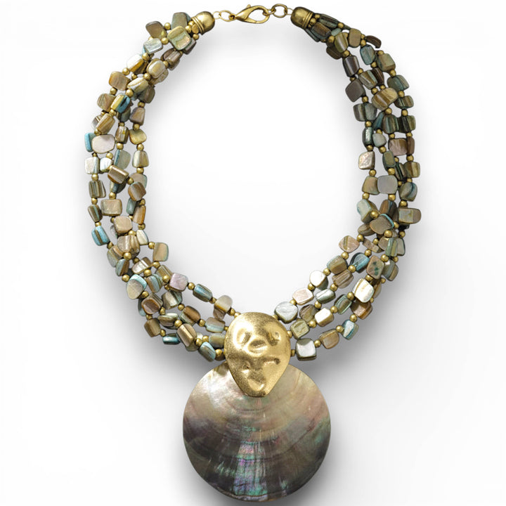 Mother of Pearl Shell Necklace | Handmade Statement Jewelry | Key West Local Luxe