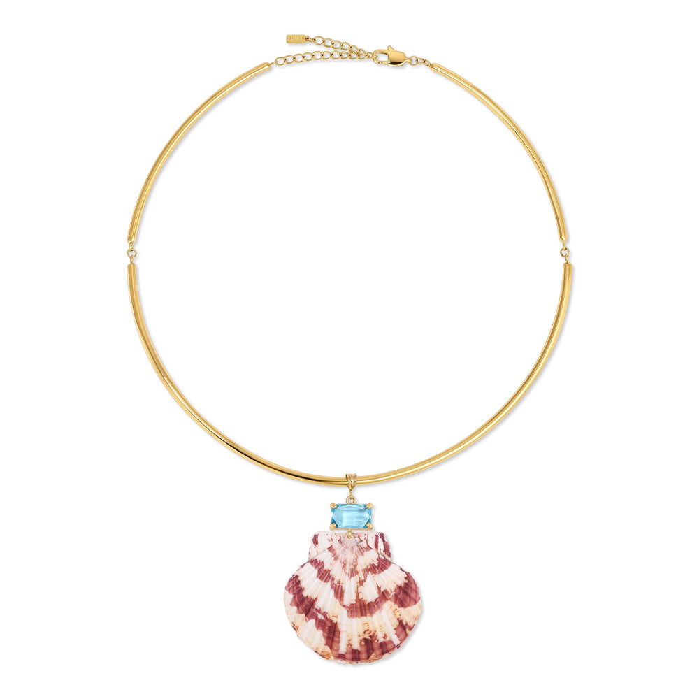 Cabana Girl Blue Shell Bar Choker Necklace | Key West Local Luxe