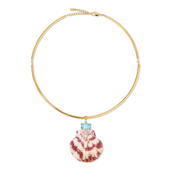 Cabana Girl Blue Shell Bar Choker Necklace | Key West Local Luxe
