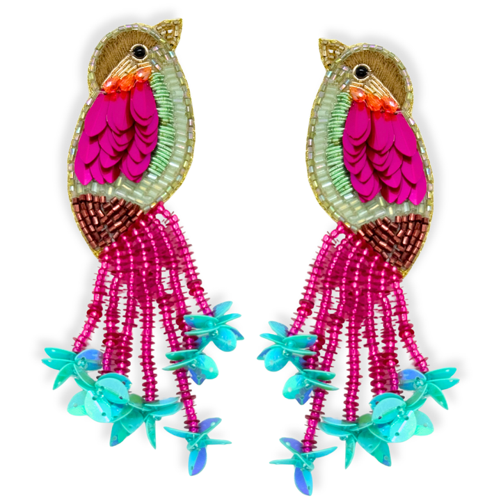 Bird of Paradise Earrings – Handmade Beaded Statement Jewelry for Women | Key West Local Luxe