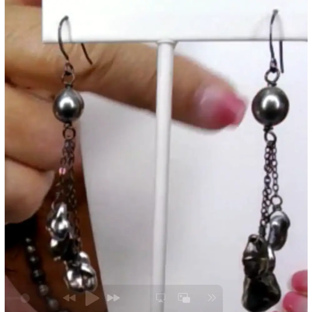 6/25 Show Item #28: Tahitian Keshi Drop Earrings