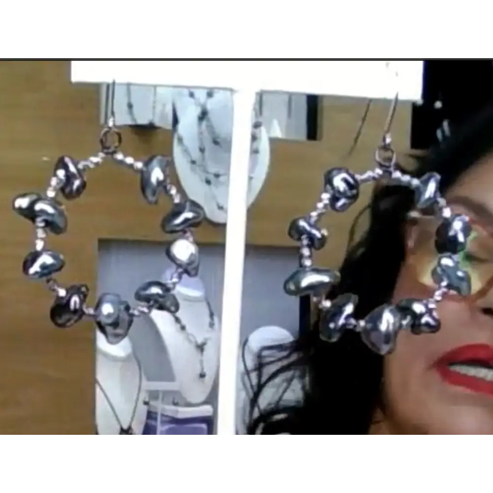 6/25 Show Item #32: Tahitian Keshi Hoop Earrings