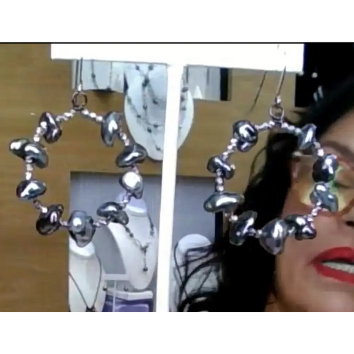 6/25 Show Item #32: Tahitian Keshi Hoop Earrings