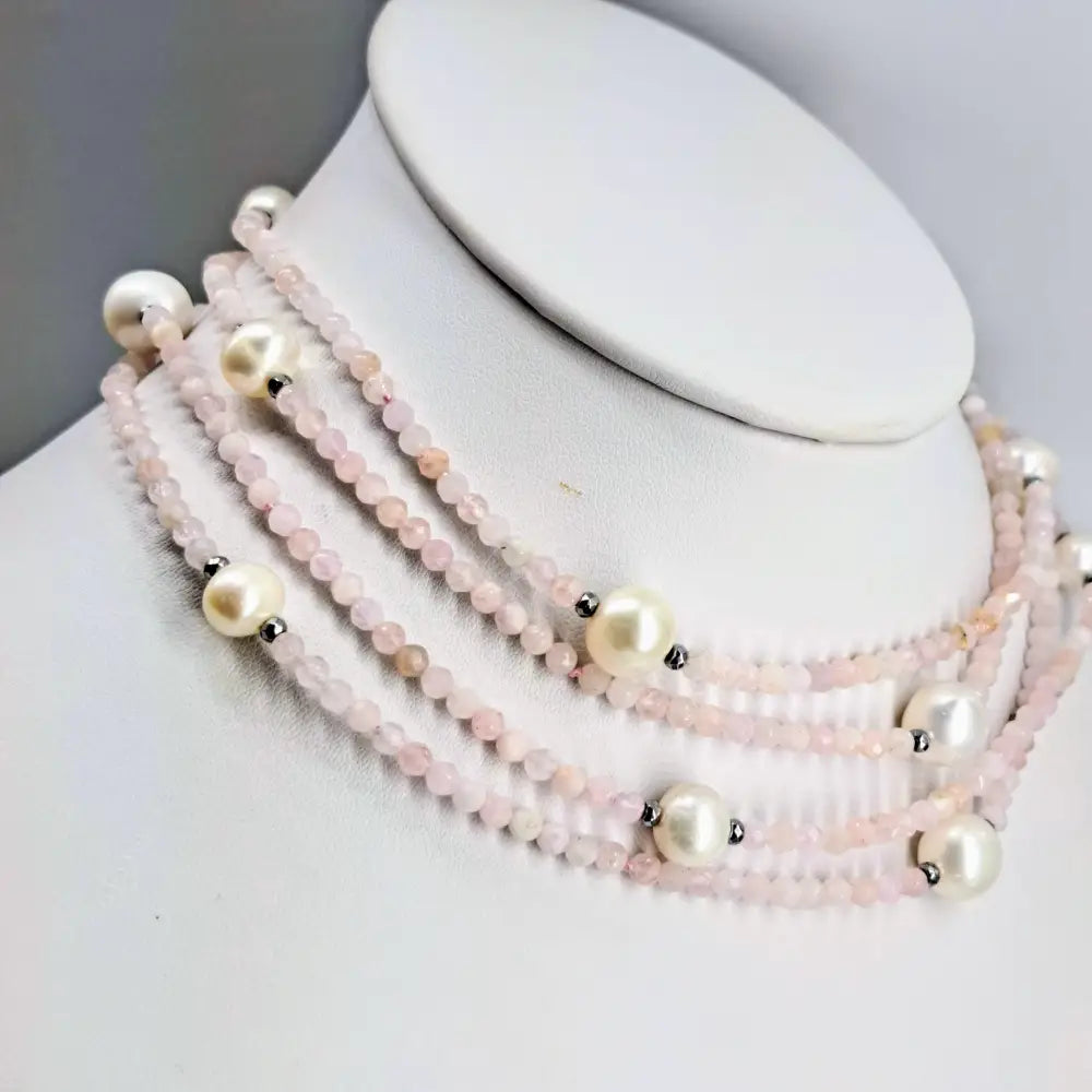 ?60 Inches of Love!’ 60’’ Necklace/bracelet Convertible - Gemstones Pearls Hematite (+ Sp Enhancer Clip) - Necklace