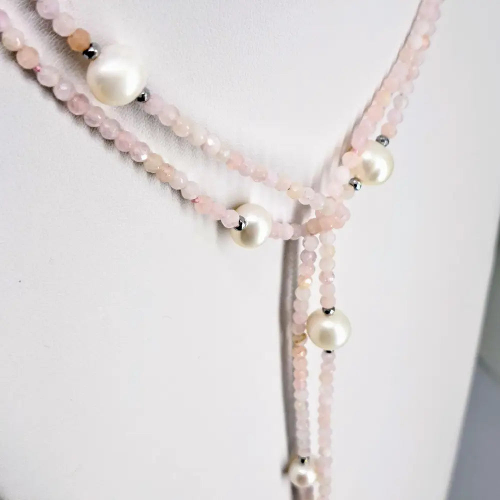 ?60 Inches of Love!’ 60’’ Necklace/bracelet Convertible - Gemstones Pearls Hematite (+ Sp Enhancer Clip) - Necklace