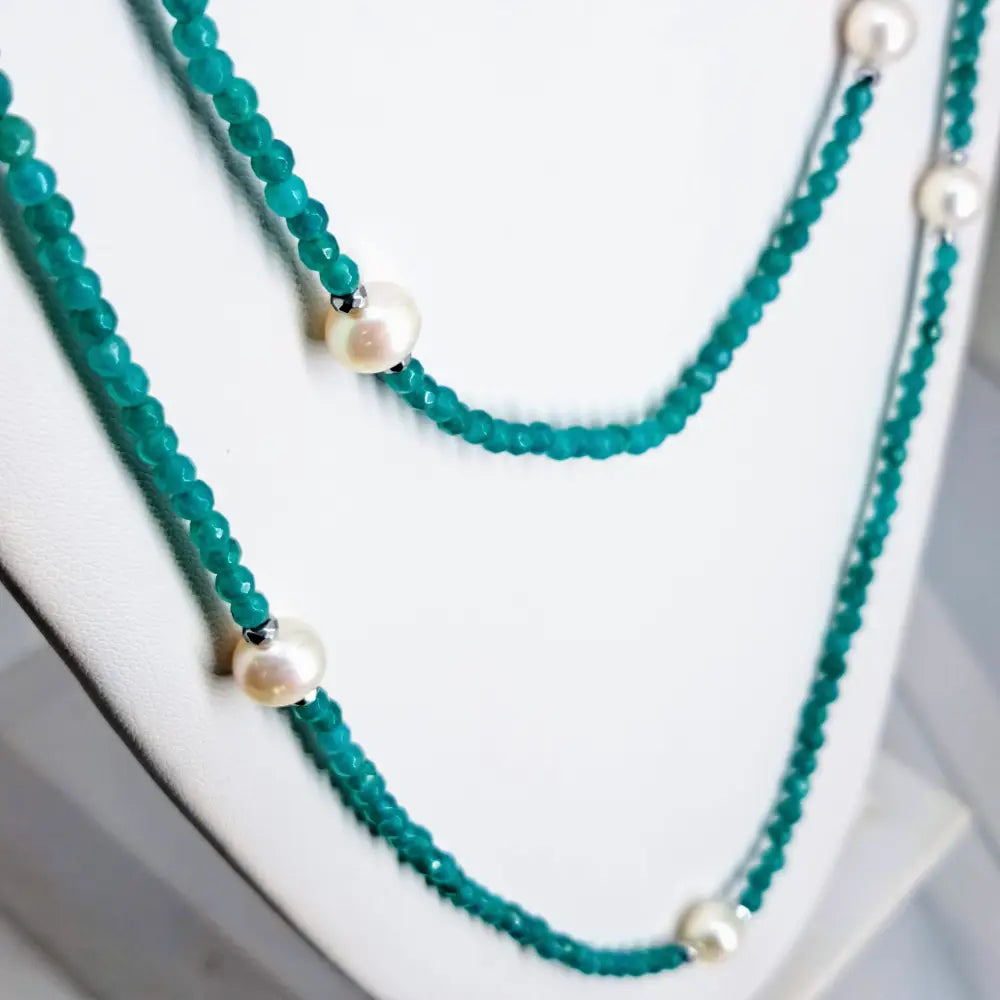 ?60 Inches of Love!’ 60’’ Necklace/bracelet Convertible - Gemstones Pearls Hematite (+ Sp Enhancer Clip) - Necklace