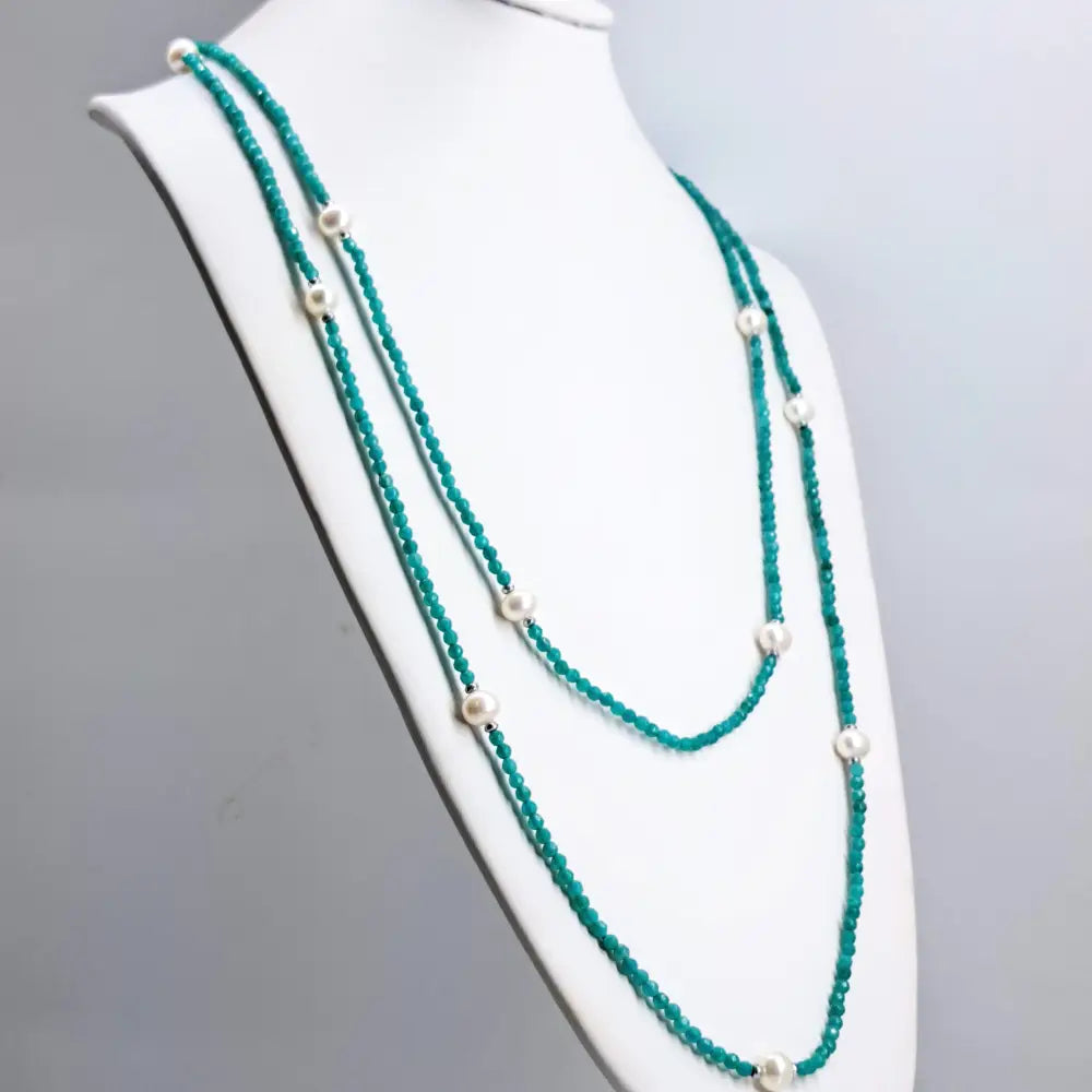 ?60 Inches of Love!’ 60’’ Necklace/bracelet Convertible - Gemstones Pearls Hematite (+ Sp Enhancer Clip) - Necklace