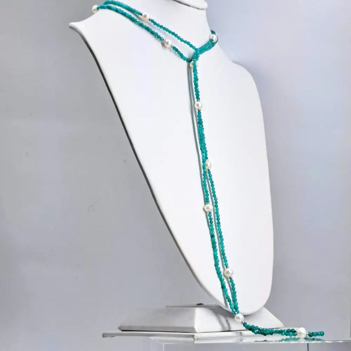 ?60 Inches of Love!’ 60’’ Necklace/bracelet Convertible - Gemstones Pearls Hematite (+ Sp Enhancer Clip) - Necklace