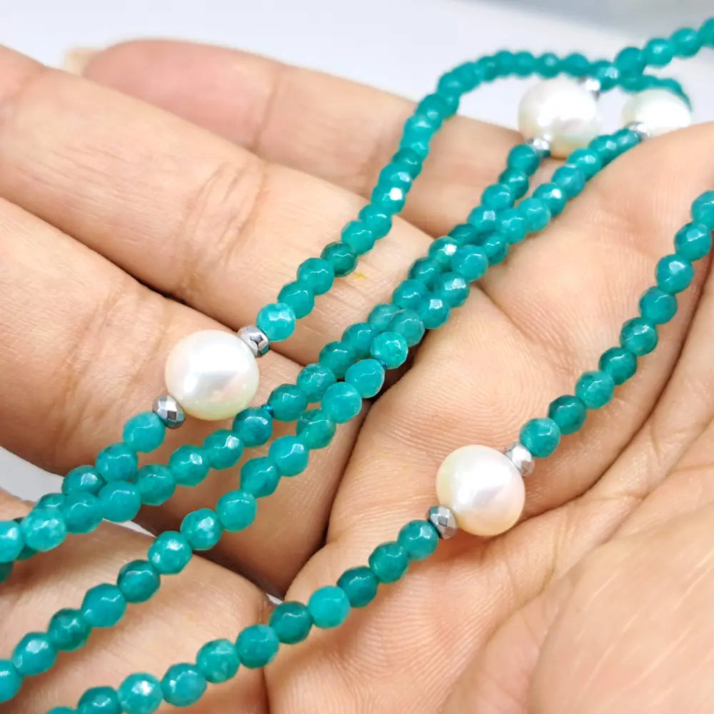 ?60 Inches of Love!’ 60’’ Necklace/bracelet Convertible - Gemstones Pearls Hematite (+ Sp Enhancer Clip) - Necklace