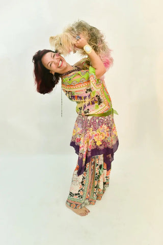 Artist Owner Barb Grob Poses for an Instore Magazine Photo Shoot