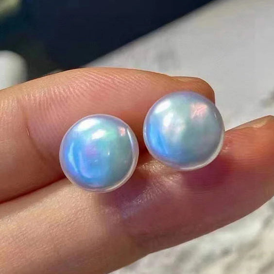 "Coin Pearl Studs!" .5" Earrings - Coin Pearl, Sterling