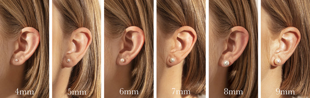 "Classic Pearl Studs" (Select Your Size) Earrings - Pearls, Sterling