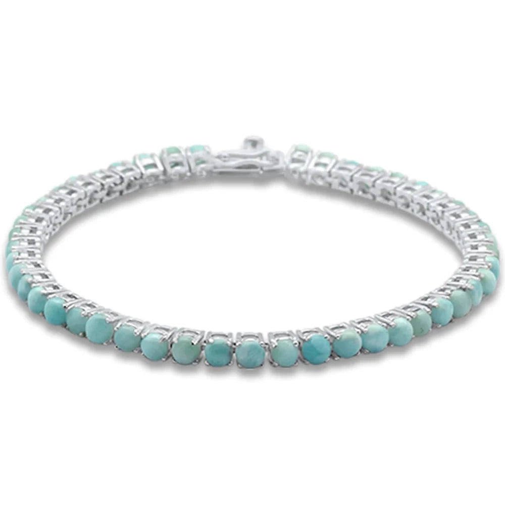 "Salty Sea Sister" 7.5" Bracelet - Larimar, Anti-tarnish Sterling
