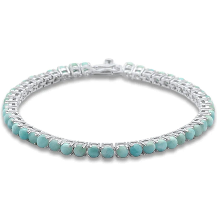 "Salty Sea Sister" 7.5" Bracelet - Larimar, Anti-tarnish Sterling