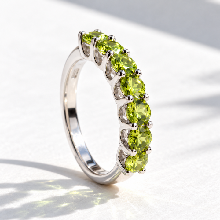 "Kisses" Sz 6-9 Half Band Rings - 3.5mm Gemstones, Anti-tarnish Sterling