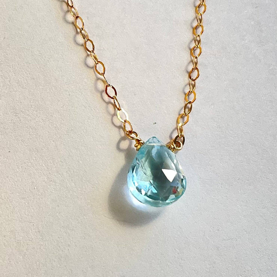 N272 Single briolette on dainty chain - BESTSELLER – view 2