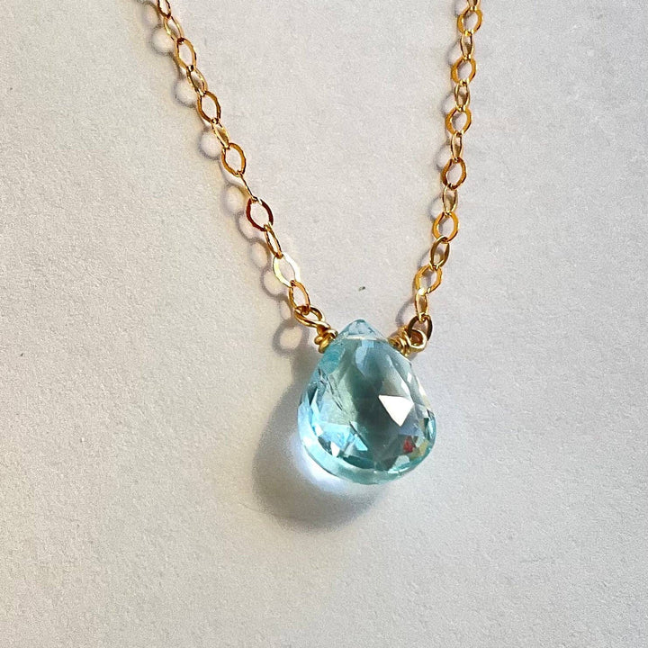 N272 Single briolette on dainty chain - BESTSELLER – view 2