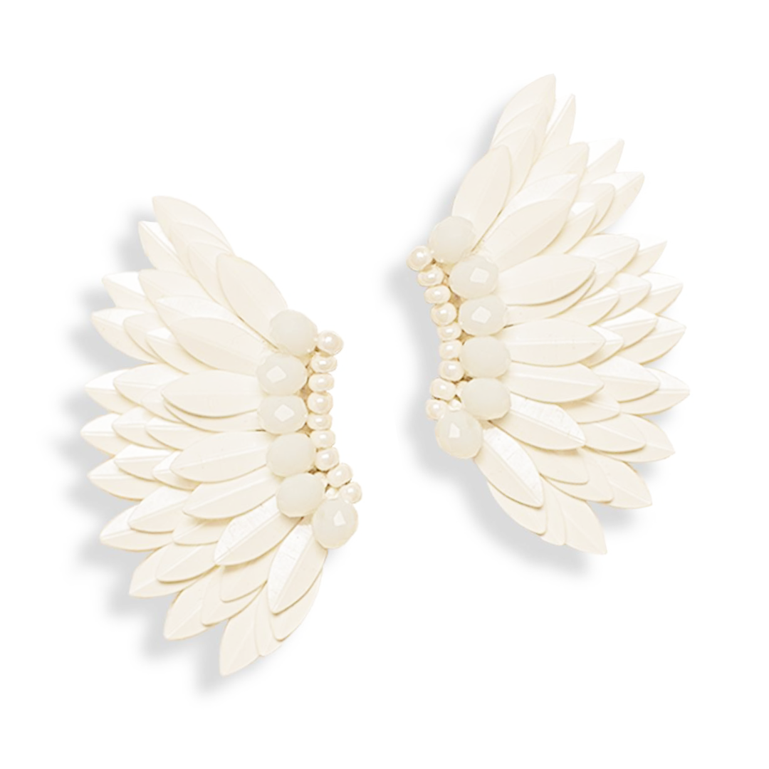 Small Wing Earrings-White | Key West Local Luxe