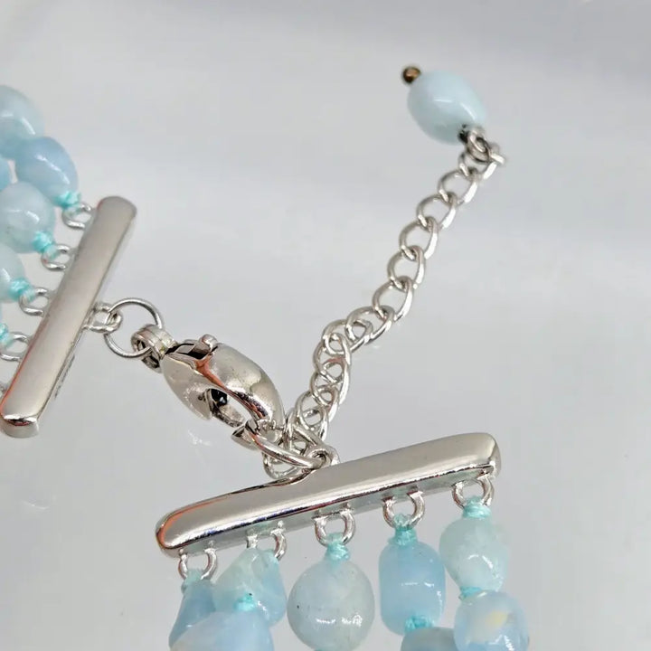 ?AGuas Mas Finas’ 24’’ - 26’’ Necklace - Aquamarine Topaz Anti-tarnish Sterling