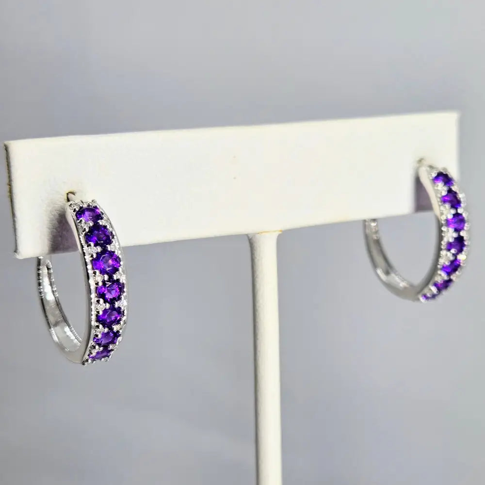 ?AMethyst Extravaganza’.75’’ Earrings - Amethyst Diamonds Sterling - Key West Local Luxe
