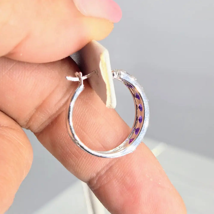 ?AMethyst Extravaganza’.75’’ Earrings - Amethyst Diamonds Sterling - Key West Local Luxe