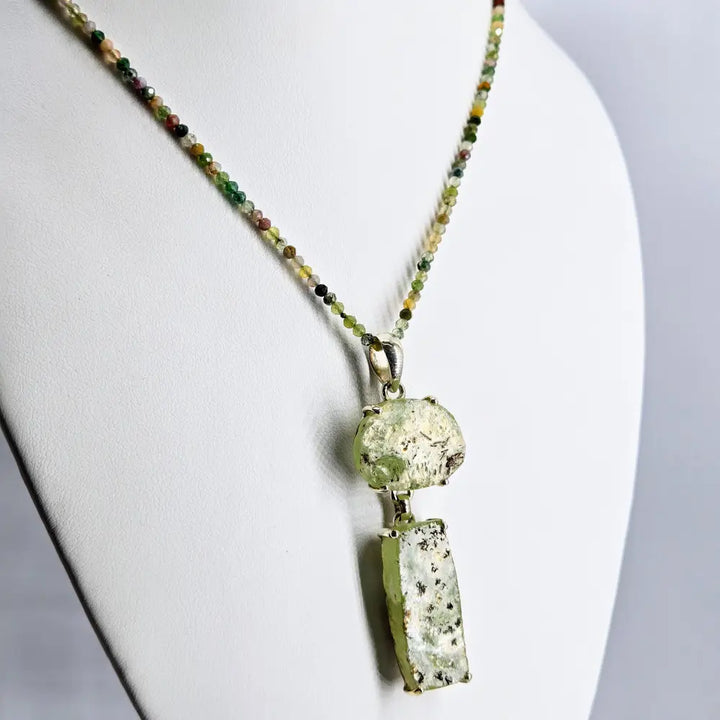 ?ANcient Roman Glass - Moss’ Pendant Necklace - Ancient Agate Sterling