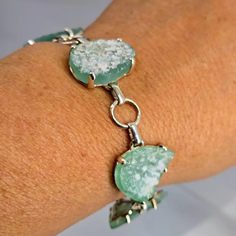 Outlet ?Ancient Roman Glass Sea #1’’ 6.5’’ - 8.5’’ Bracelet - Ancient Sterling